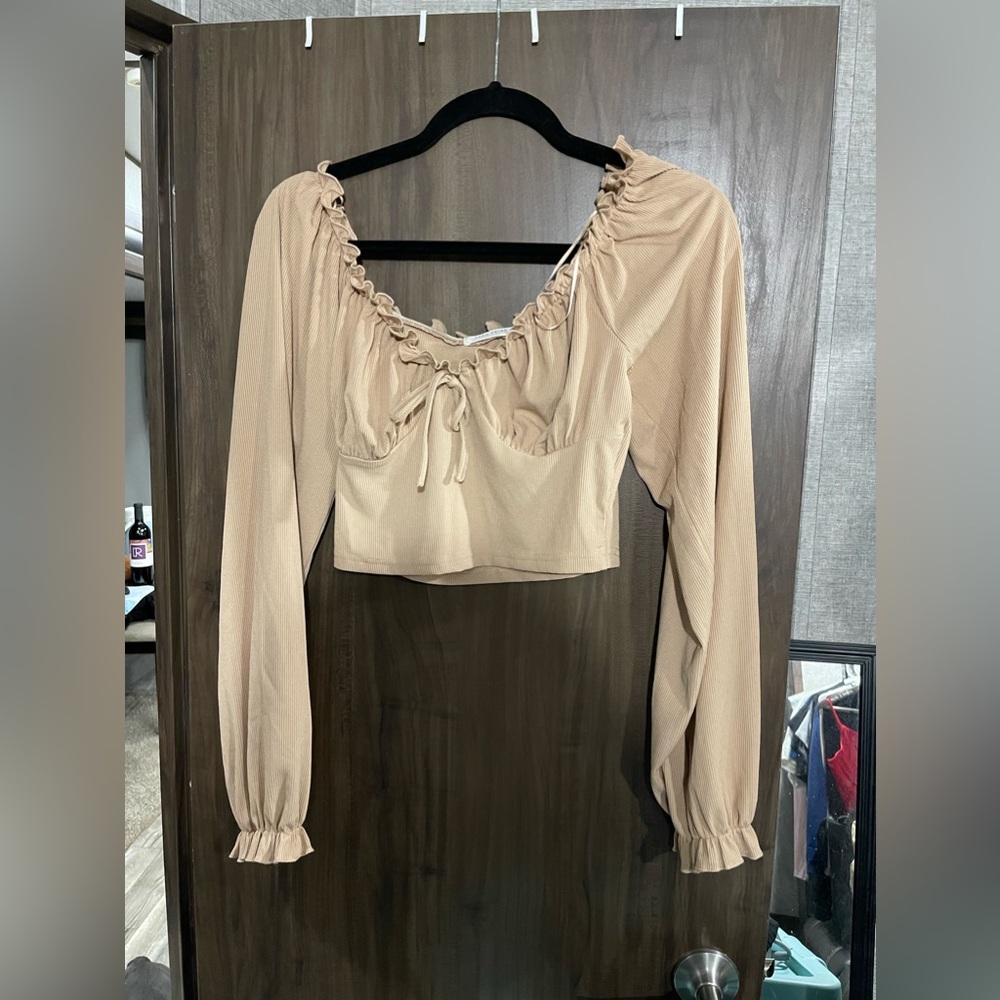 Cream Cropped Dress Top